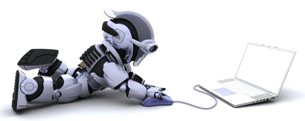 robot obchodující na počítači